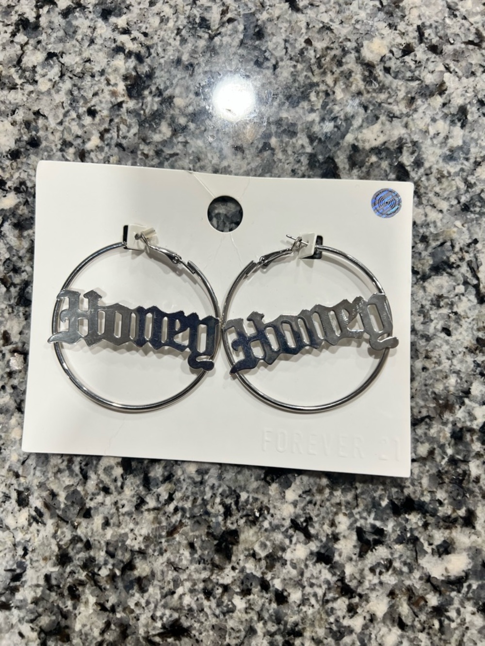 Forever 21 Silver "Honey" Hoop Earrings